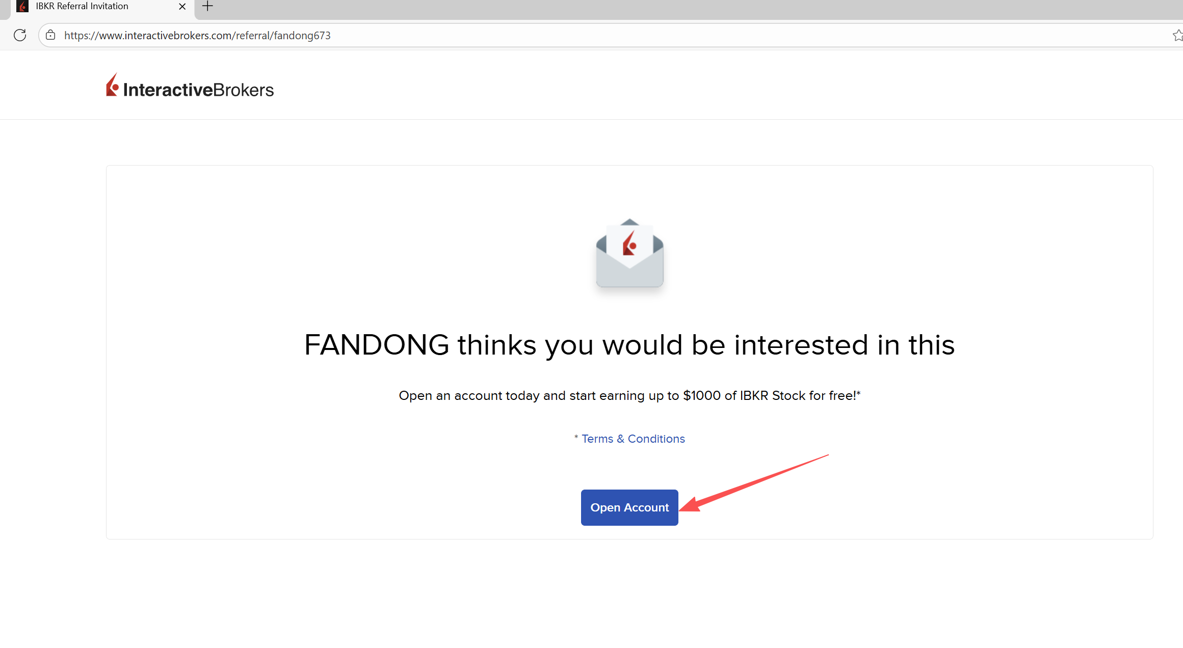 官网点击 Open Account 截图